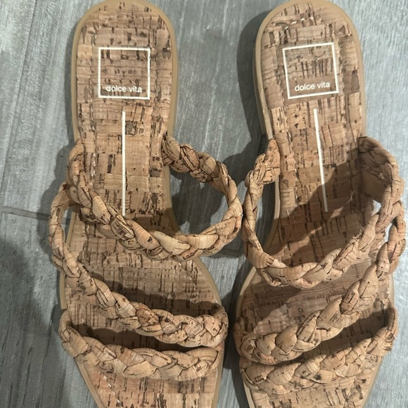 Braided Tan Corkscrew Strappy Sandals - Picture 6 of 7